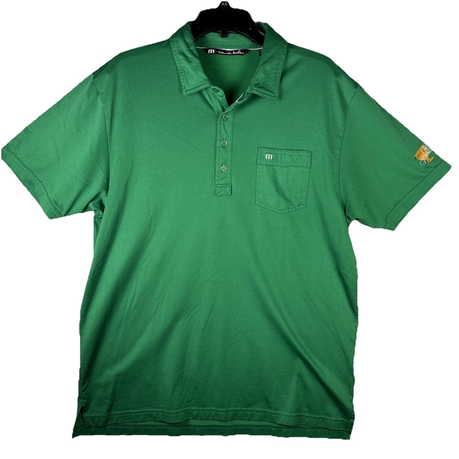 Travis Matthew Mens Green Polo Shirt Golf The Presidents Cup Embroidery Xl